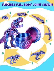 Lot de Œufs de Dinosaures Imprimés en 3D en Gros, Décoration de Pâques en Plastique avec Jouets de Décompression Dragons Glacés pour Enfants - Product Image 3