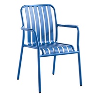 Chaises de jardin modernes en Aluminium avec lamelles et revêtement en poudre, chaises de Patio en métal pour l'extérieur