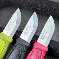 Outdoor-Taktikmesser mit hoher Härte, tragbares Selbstverteidigungsmesser, kleines gerades Feldmesser, Camping-Multifunktionsmesser mit glatter Klinge aus 5Cr-Stahl