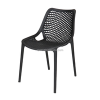 Chaise de salle à manger d'extérieur moderne, confortable, portable, en plastique polypropylène avec dossier en maille, vente en gros de chaises d'extérieur modernes à air comprimé