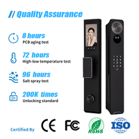 Serrure Intelligente Automatique pour Porte d'Entrée avec Reconnaissance Faciale, Déverrouillage par Veine de la Paume et Application Tuya pour Porte en Bois |   Alliage d'aluminium |   Wi-Fi |   Compatible