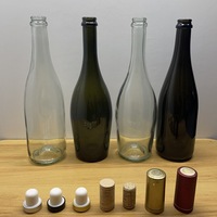 Vente en gros 187ml 375ml 750ml Feuille morte Champagne Antique Vert Liège Finition supérieure Vin Bordelaise Bourgogne Bouteille en verre