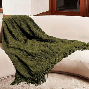 Couverture de jet tricotée <span class=keywords><strong>Beige</strong></span> épaisse de haute qualité en gros pour canapé chaise canapé-lit - Product Image 3