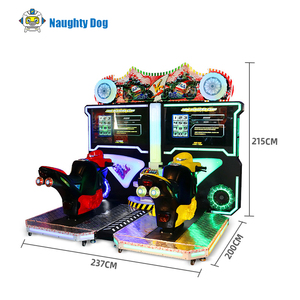 Chất Lượng Cao 2 Người Chơi Xe Máy Đua Arcade Trò Chơi Máy Trẻ Em Trong Năm 6 + 1 Năm Nhựa Bằng Gỗ Mô Phỏng Đồng Xu Pusher 220V - Product Image 4