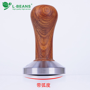 L-Beans Rosewood Coffee Tamper 58mm, poignée incurvée en acier inoxydable pour la préparation de l'espresso - Product Image 2