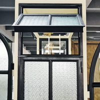 Auvent fenêtres pour maisons villas américaines à l'extérieur ouvert étanche à la pluie fenêtre en acier et en verre cuisine fenêtre de plafond couramment utilisée
