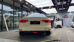 Lèvre de becquet de Style KB en Fiber de carbone pour <span class=keywords><strong>Audi</strong></span> <span class=keywords><strong>A4</strong></span> B9 S4 berline <span class=keywords><strong>Avant</strong></span> diffuseur de pare-chocs arrière Bodykit <span class=keywords><strong>2017</strong></span>-19 - Product Image 5