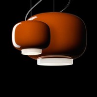 Lustre de salle à manger en verre italien avec design de style lanterne - Orange et blanc pour salons, chambres, bureaux et comptoirs de bar
