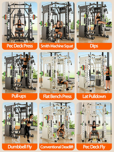 Máquina Smith Multifuncional Todo en Uno de Acero Inoxidable con Rack de Sentadillas, Polea Superior y Ejercitador de Pecho para Uso Doméstico y Comercial - Product Image 4