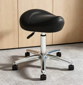 Silla de Peluquería en Oferta, Silla de Acero Inoxidable, Taburete con Ruedas, Ajustable Hidráulicamente, con Ruedas - Product Image 1