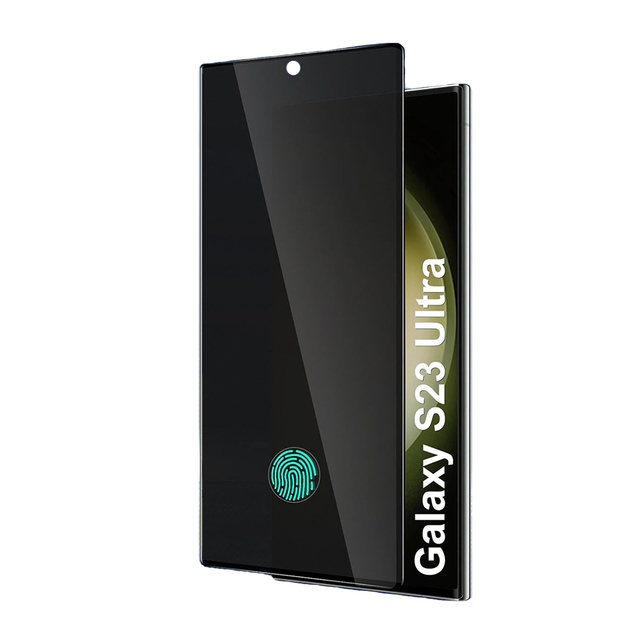 No Hole Full Glue Fingerprint Unlock Privacy Tempered Glass Film for Samsung S23 Ultra Screen Protector