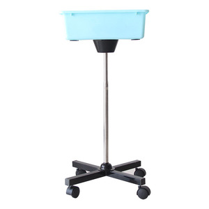 Peckt Mobile Ball Collector Cart Lake Blue Plastic Metal Frame Four-<b>Wheel</b> <b>Table</b> Tennis Badminton Tennis Use - Product Image 4