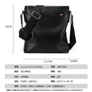Men's Crossbody Bag Genuine Leather Black Large Capacity Business Commuting Laptop <b>Briefcase</b> Everyday Shoulder Bag Durable - Product Image 4