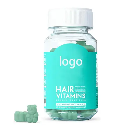 Dukungan pabrik kustomisasi Gummies Vegan Biotin Collagen Gummies rambut pertumbuhan vitamin Gummies
