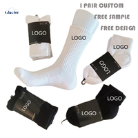 Glacier Vente en gros Chaussettes de marque Elite de haute qualité Chaussettes de basket-ball décontractées avec logo personnalisé Chaussettes de sport en coton épais pour hommes