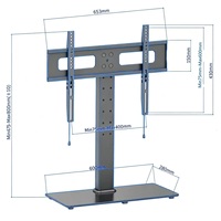 Support TV FocusMount en verre pour bureau, pas besoin de percer de trous dans le mur, il suffit de le poser sur un bureau