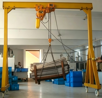 Grue portique sur pneus mini de 2 à 6 tonnes à montage rapide sur site pour travaux de levage temporaires sur chantier de construction