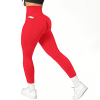 Pêche Hanche Taille Haute Double Face Poche Yoga Pantalon Grande Taille Élastique Serré Leggings Sport et Fitness Pantalon pour Femmes