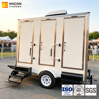 Unités sanitaires mobiles multi-bacs pour événements sportifs et festivals, avec désinfectant pour les mains à service rapide, pour remorques toilettes de sites à fort trafic