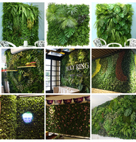 Nouvelle conception personnalisée de mur végétal vertical de style jungle, plante artificielle suspendue au mur, mur de gazon vert pour la décoration de la maison