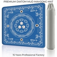 Tapis de Mahjong Professionnel 80x80cm Antidérapant Pliable Écologique Durable de Luxe en Terre de Diatomée pour Soirées de Jeu en Club Social
