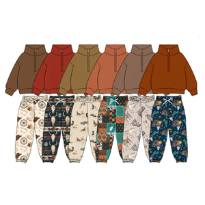 Ensemble <span class=keywords><strong>sweat</strong></span>-shirt et pantalon pour garçons sur le thème d'<span class=keywords><strong>Halloween</strong></span>, avec imprimés camouflage et à carreaux, ensemble décontracté d'automne en prévente - Product Image 6