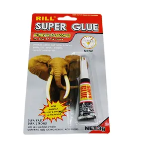 CÓRREGO marca um tubo em blister 502 cola instantânea super elefante rápido seco 502 cola adesivo de cianoacrilato