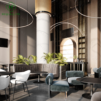 HUALIN Banquette de restaurant de luxe de style moderne en bois massif, table et chaises pour hôtel, café et restaurant à thème