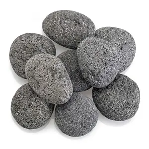 Gros maison jardin aménagement paysager gris noir <span class=keywords><strong>pierre</strong></span> <span class=keywords><strong>de</strong></span> <span class=keywords><strong>lave</strong></span> roulée galets <span class=keywords><strong>de</strong></span> <span class=keywords><strong>pierre</strong></span> - Product Image 1