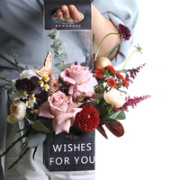 Boîte à fleurs en plastique, a1, lettre, coffrets cadeaux transparents et pliables avec poignées