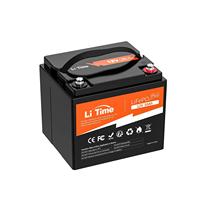 Baterai LiTime 12V 50Ah LiFePO4 640Wh 50A BMS 4000+ Siklus Ringan untuk RV Marine Fish Finder Grosir
