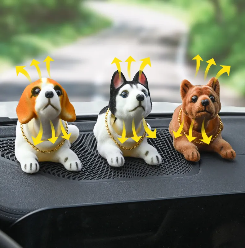 カスタム卸売犬人形揺れるノッディングヘッドオーナメント車子犬ノッディング犬の装飾シミュレーションノッディング犬