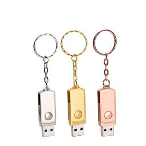 แฟลชไดรฟ์ USB 2.0 แบบหมุนได้ ดีไซน์โลหะความเร็วสูง ความจุ 1GB-128GB สำหรับโทรศัพท์และคอมพิวเตอร์ - Product Image 1