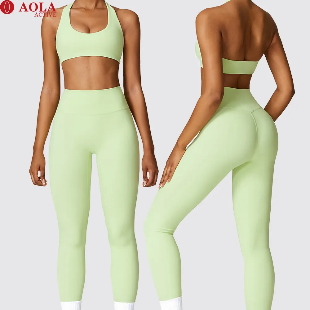 Aola Logo personalizzato all'ingrosso Activewear senza soluzione di continuità abiti da Yoga donne palestra Fitness set di abbigliamento Fitness di alta qualità