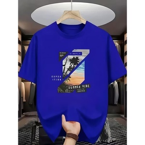 T-shirt de marque de créateur en gros pour hommes, nouveau style tendance, ample, imprimé, en coton, décontracté, pour le sport - Product Image 2