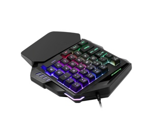 High Quality Colorful Lights <strong>Wired</strong> 35-Keys One-hand G94 <strong>Keyboard</strong> Portable Mini Gaming Keypad Combo for Laptop PC Mobile Phone - Product Image 3