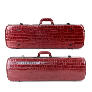 Violin Case Cover Shockproof Hard Instrument Case Novel Style Factory Display Fiberglass Fluorescent Crocodile Leather Velvet Rm