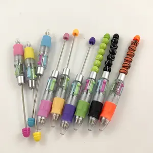 2024 новые продукты, прозрачная цветная игрушечная ручка, оптовая продажа, симпатичная Толстая дешевая 4 цвета, недорогая пластиковая ручка с бисером для детей