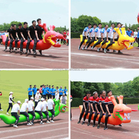 Course de bateau-dragon gonflable interactive pour 5 personnes en plein air, jeu sportif de team building avec concept de ballon