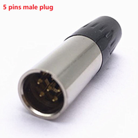 Connecteur Mini XLR plaqué or 5 broches mâle et prise femelle 5 broches