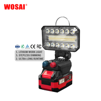 Lámpara de Trabajo Inalámbrica de 70 LED, 20V, Ajustable, Doble Tono Amarillo y Blanco, con Función de Banco de Energía y Salida USB