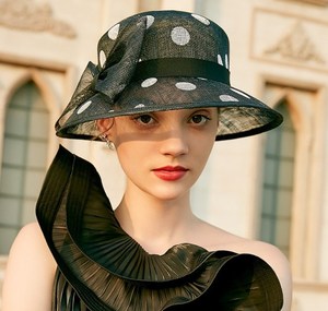 Wholesale Personalized Wide Brim Round Fascinators Sinamay <b>Hats</b> Party <b>Wedding</b> Casual Sports Dress <b>Hats</b> Adults Plain Dyed Female - Product Image 2