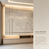 Dalle de marbre taupe chaud de qualité supérieure, surface lisse, motif moucheté, pour hall d'accueil de bureau