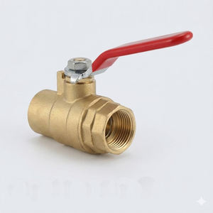 שסתום כדורי פליז YOD בהתאמה אישית, מלא וסטנדרטי, 1/2 אינץ' DN15 עם ידית אדומה כרום לשימוש תעשייתי במים, אוויר ואינסטלציה - Product Image 1