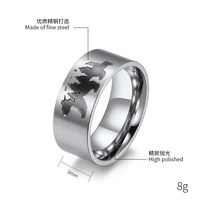 Bague de fiançailles en acier inoxydable plaqué noir gravée motif forêt, ajustement confortable pour homme, cadeau de mariage et d'anniversaire