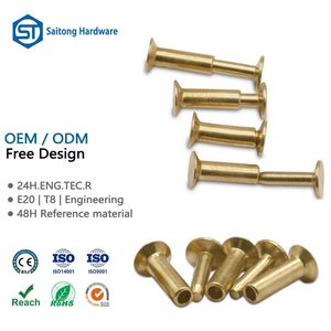 Remache Semitubular de Acero Aleado de Alta Gama, Cabeza Plana, Macho y Hembra, Personalizable, Acabado Brillante, Estándar ISO, Saitong - Product Image 1
