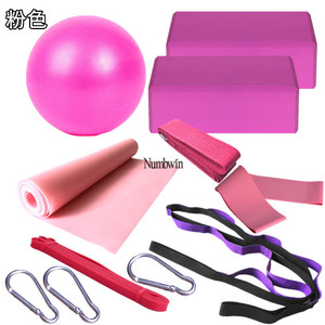 Ensemble de yoga Wang Jiahua 11 pièces violet : ballon d'exercice, blocs, tapis, sangle, bande de résistance, crochets pour le yoga et l'entraînement physique - Product Image 3