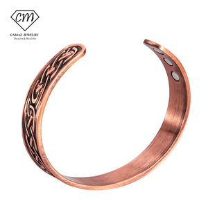 ECAMAZ Bracelet manchette en cuivre vintage motif cheval, thérapie magnétique, unisexe, ornement quotidien pour la santé - Product Image 5