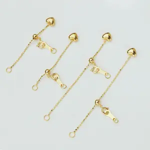 18k Gold Beads Chain Au750 Fine Jewelry Accessories Findings Pearls Necklace Bracelet Anklets End Tail Adjustable Extend Chain