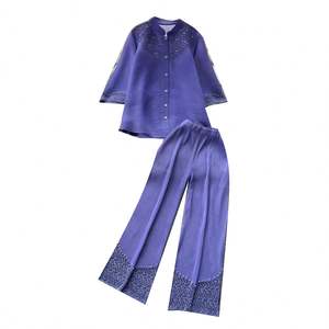 Conjuntos Casuales Holgados para Mujer, Top y Pantalones Plisados de Cintura Alta, Ropa Americana al por Mayor - Product Image 5